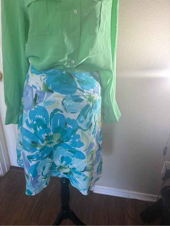 SLB Dresses & Skirts - Blue and White Floral A-Line Skirt